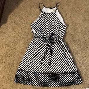 Ya Los Angeles | Black & White Stripe Polka Dot Dress